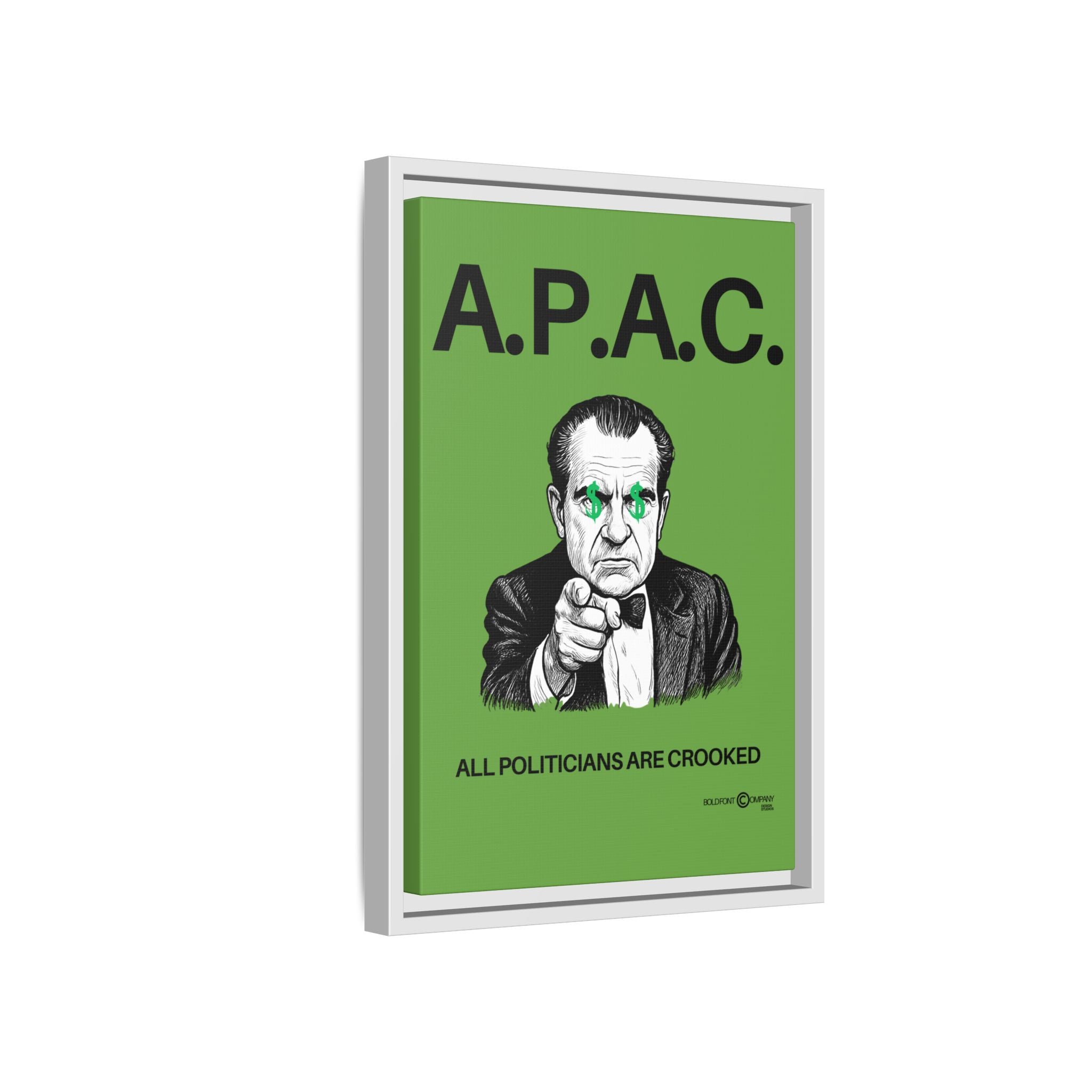 A.P.A.C. All Politicians Are Crooked Matte Canvas Framed Wall Art