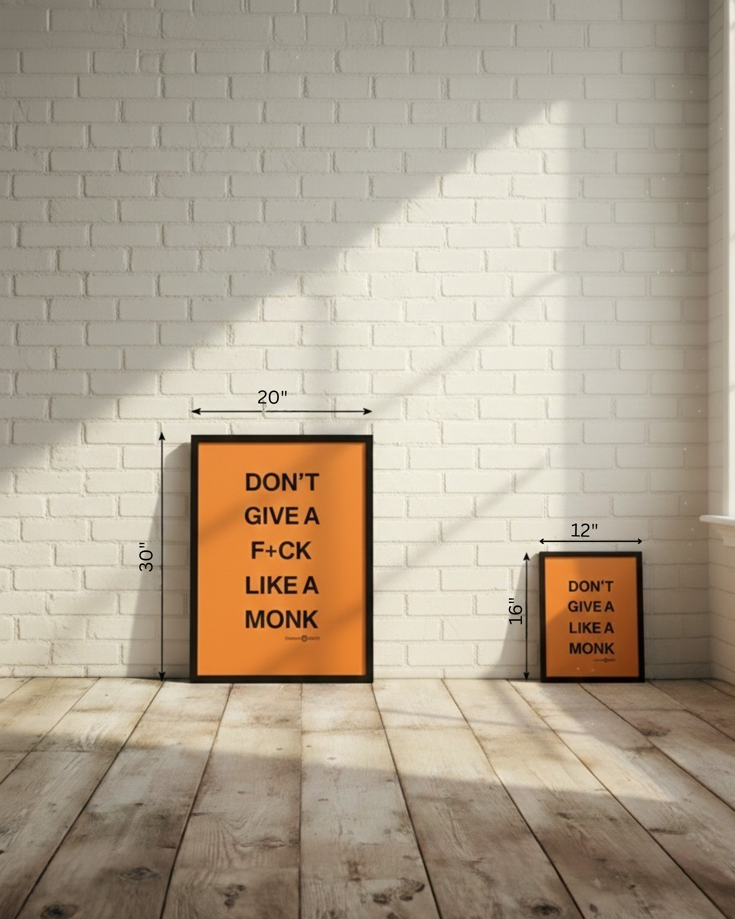 DGAF Like a Monk Bold Font Framed Poster